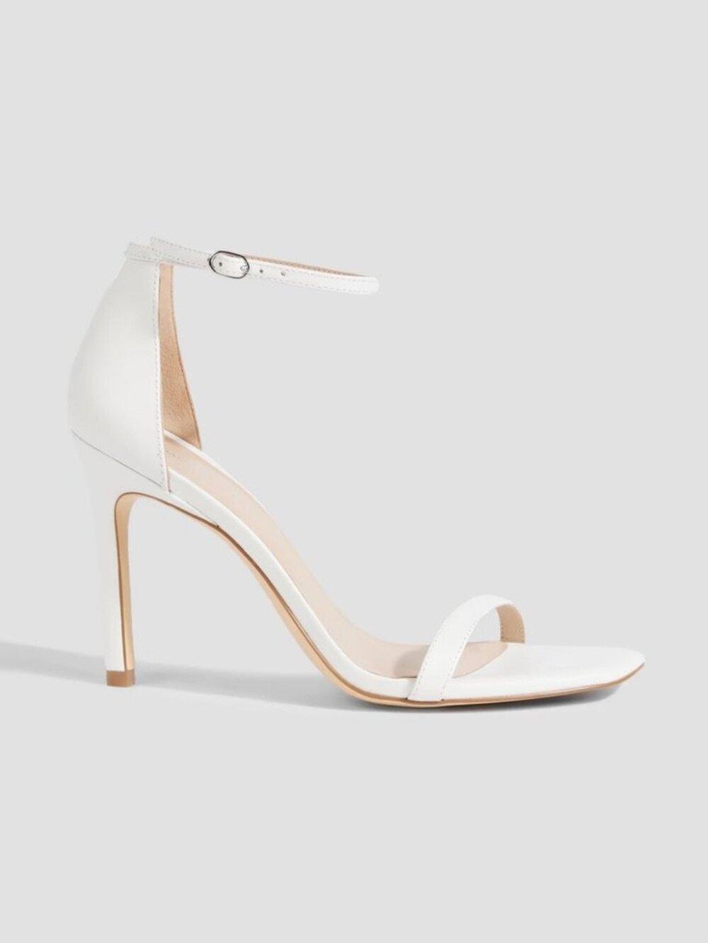 New Stuart Weitzman Amelina 95 Sandal White Leather Sz 9.5